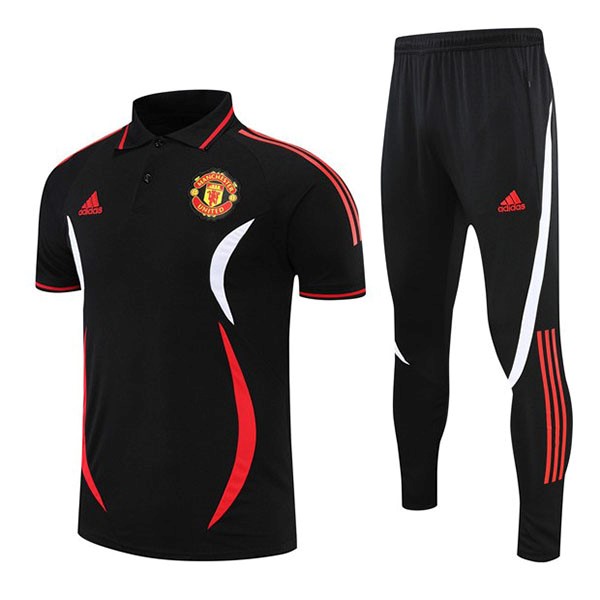 Polo Manchester United Conjunto Completo 2022 2023 Negro